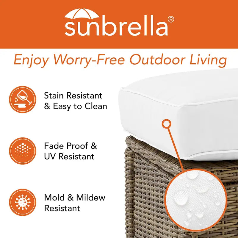 Crosley Bradenton 3Pc Outdoor Wicker Armchair Set - Sunbrella