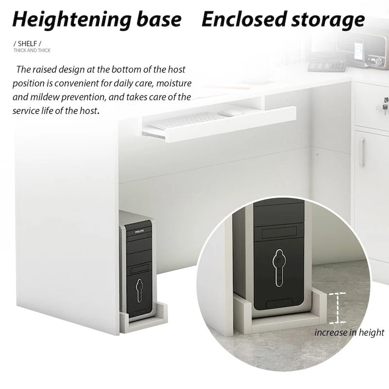 Modern Reception Desk L-Shaped White Front Counter Table by