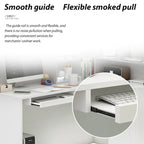 Modern Reception Desk L-Shaped White Front Counter Table by