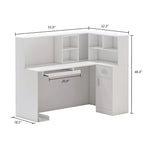 Modern Reception Desk L-Shaped White Front Counter Table by