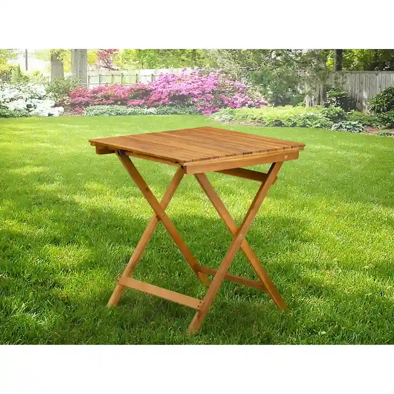 East West Furniture Patio Dining Table Outdoor - an Oval Acacia Wood Table, 26x26 Inch, Natural Oil - BSETQNA
