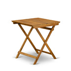 East West Furniture Patio Dining Table Outdoor - an Oval Acacia Wood Table, 26x26 Inch, Natural Oil - BSETQNA