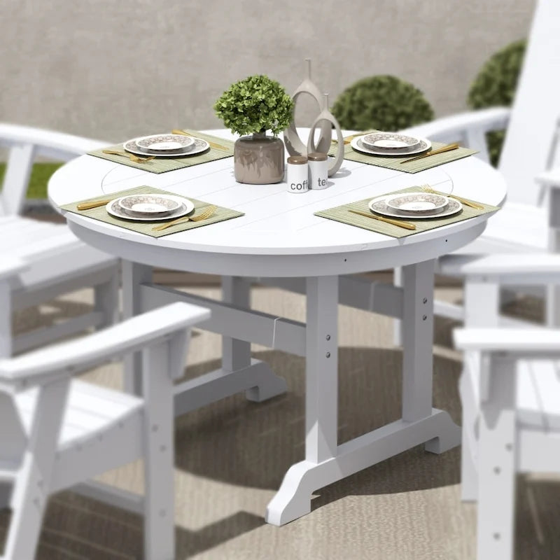 Polytrends Laguna Hdpe All Weather Outdoor Patio 47 Round Dining Table