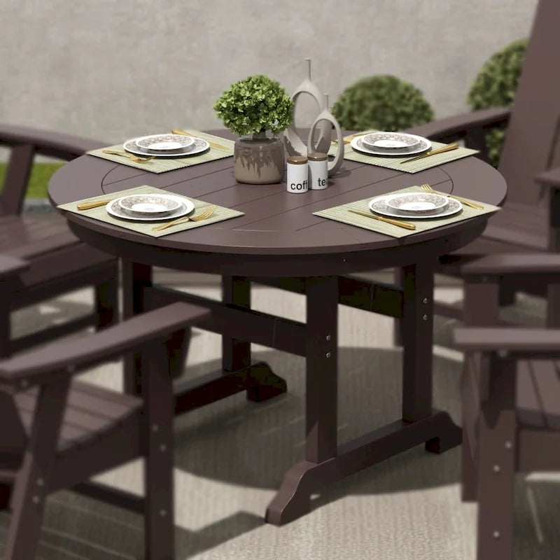 Polytrends Laguna Hdpe All Weather Outdoor Patio 47 Round Dining Table