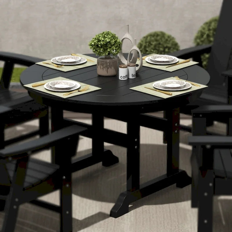 Polytrends Laguna Hdpe All Weather Outdoor Patio 47 Round Dining Table