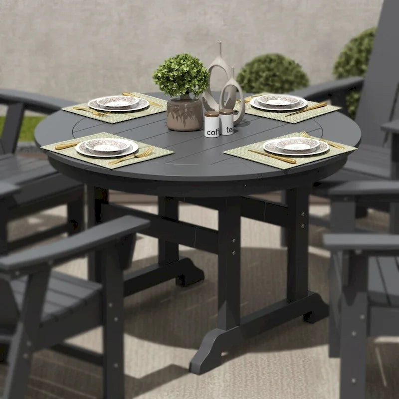 Polytrends Laguna Hdpe All Weather Outdoor Patio 47 Round Dining Table