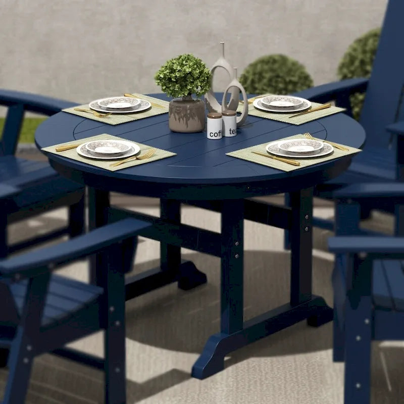 Polytrends Laguna Hdpe All Weather Outdoor Patio 47 Round Dining Table