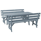 Pine 6' Picnic Table with 2 Backed Benches