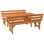 Pine 6' Picnic Table with 2 Backed Benches