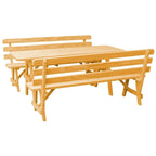 Pine 6' Picnic Table with 2 Backed Benches