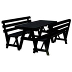 Pine 6' Picnic Table with 2 Backed Benches