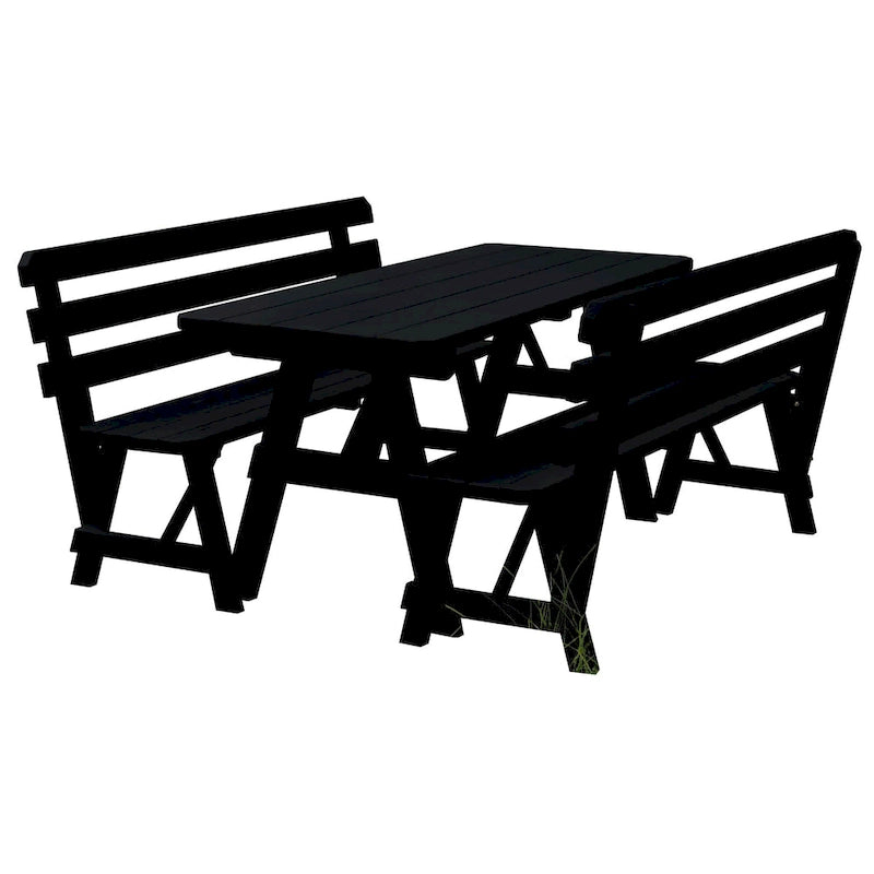 Pine 6' Picnic Table with 2 Backed Benches