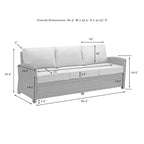 Crosley Bradenton 6Pc Outdoor Wicker Sofa Set W/Fire Table - 150.5 W x 135 D x 32.5 H