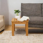 Wooden Square Side End Table Patio Coffee Bistro Table Indoor Outdoor Natural