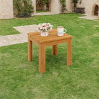 Wooden Square Side End Table Patio Coffee Bistro Table Indoor Outdoor Natural