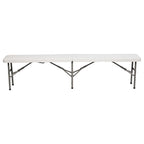 Outdoor 6 ft. Portable Plastic Bench, Perfect for Party and Picnic