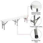 Outdoor 6 ft. Portable Plastic Bench, Perfect for Party and Picnic
