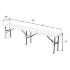 Outdoor 6 ft. Portable Plastic Bench, Perfect for Party and Picnic