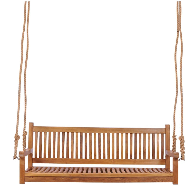 Chic Teak Elzas Teak Wood Outdoor Double Porch Swing, 59 inch