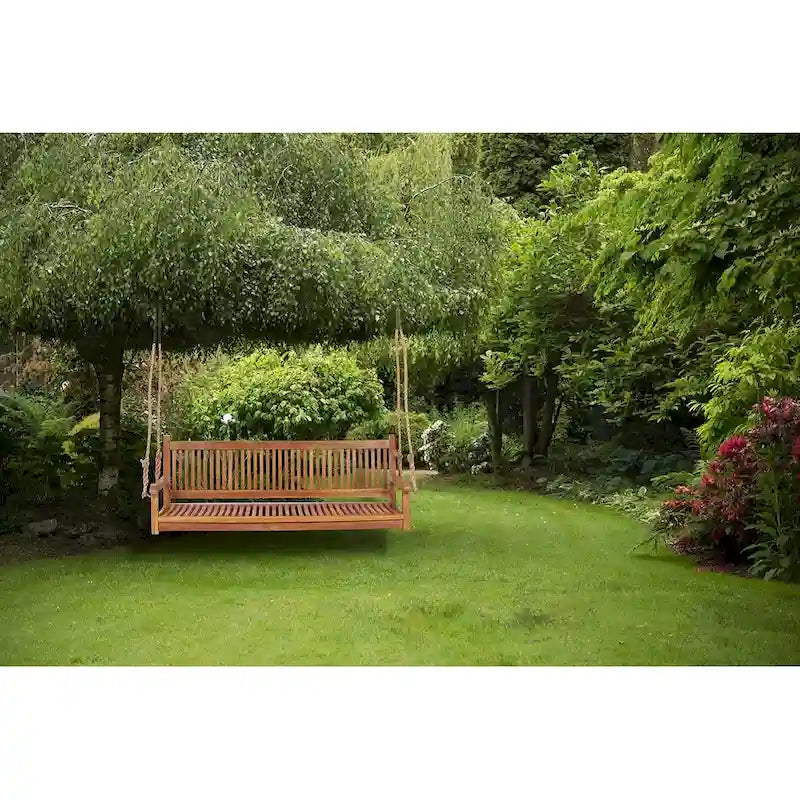 Chic Teak Elzas Teak Wood Outdoor Double Porch Swing, 59 inch