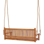 Chic Teak Elzas Teak Wood Outdoor Double Porch Swing, 59 inch
