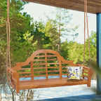 Chic Teak Lutyens Teak Wood Double Outdoor Porch Swing, 66 inch