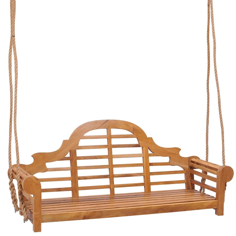 Chic Teak Lutyens Teak Wood Double Outdoor Porch Swing, 66 inch