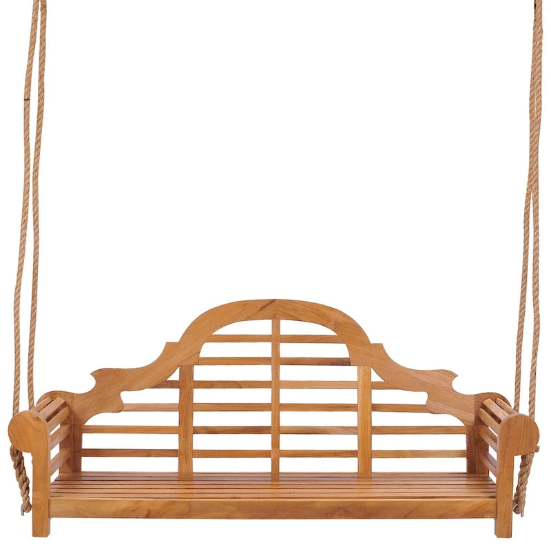 Chic Teak Lutyens Teak Wood Double Outdoor Porch Swing, 66 inch