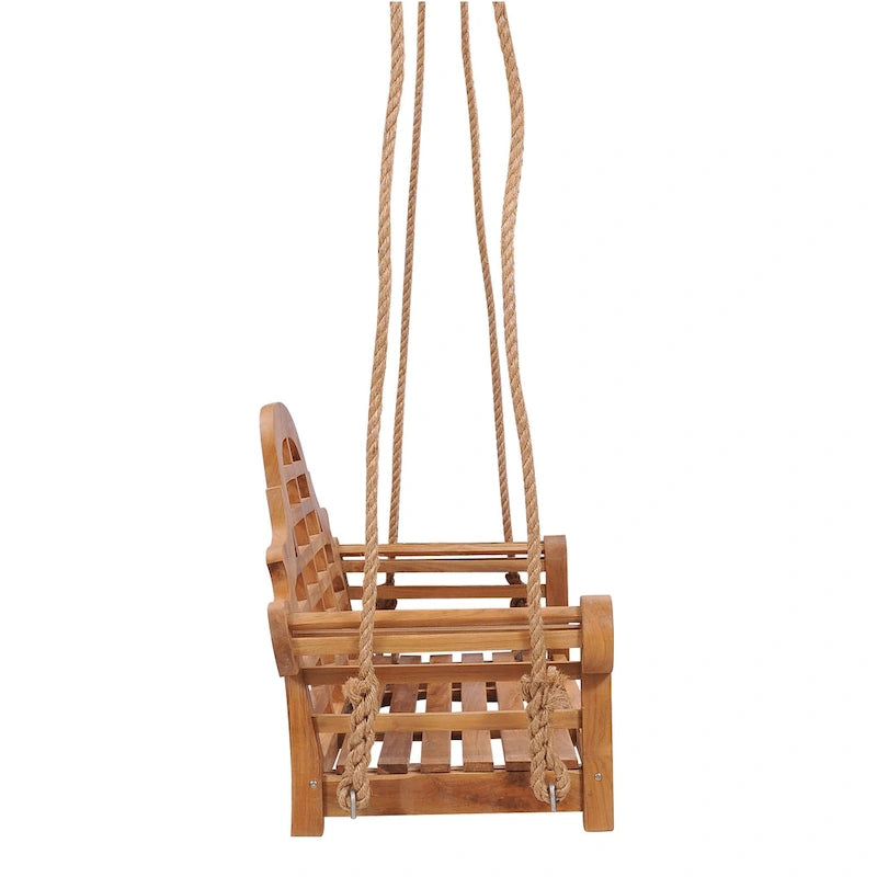 Chic Teak Lutyens Teak Wood Double Outdoor Porch Swing, 66 inch