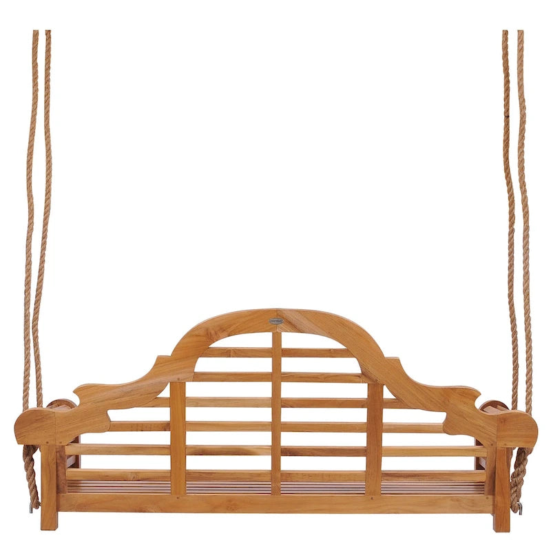 Chic Teak Lutyens Teak Wood Double Outdoor Porch Swing, 66 inch