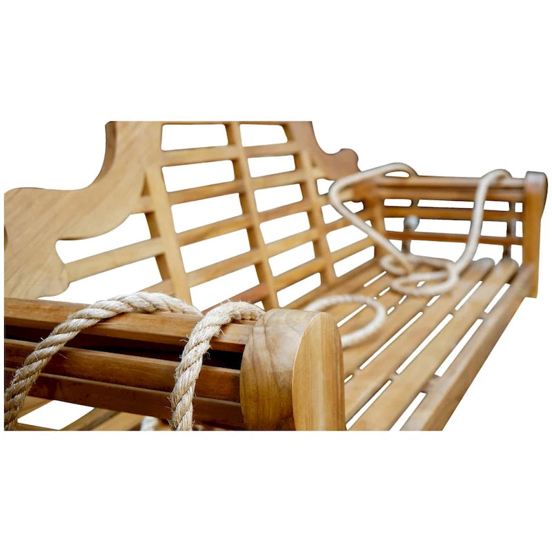 Chic Teak Lutyens Teak Wood Double Outdoor Porch Swing, 66 inch