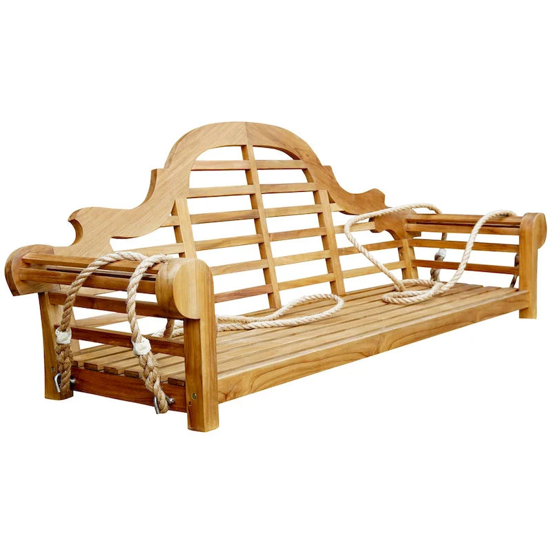 Chic Teak Lutyens Teak Wood Double Outdoor Porch Swing, 66 inch