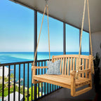 Seven Seas Teak San Jose Teak Wood Double Outdoor Porch Swing, 4 foot