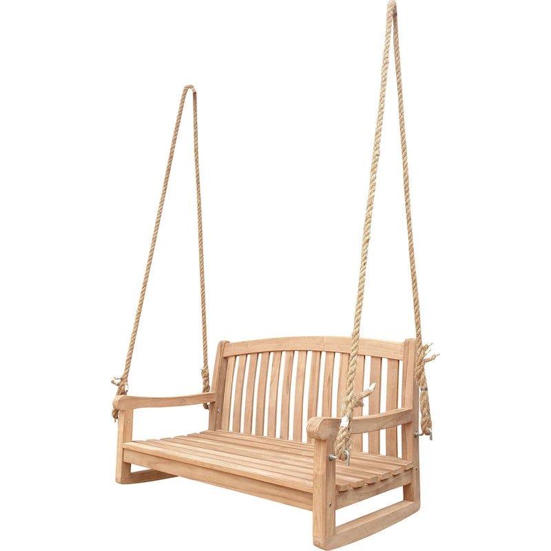 Seven Seas Teak San Jose Teak Wood Double Outdoor Porch Swing, 4 foot