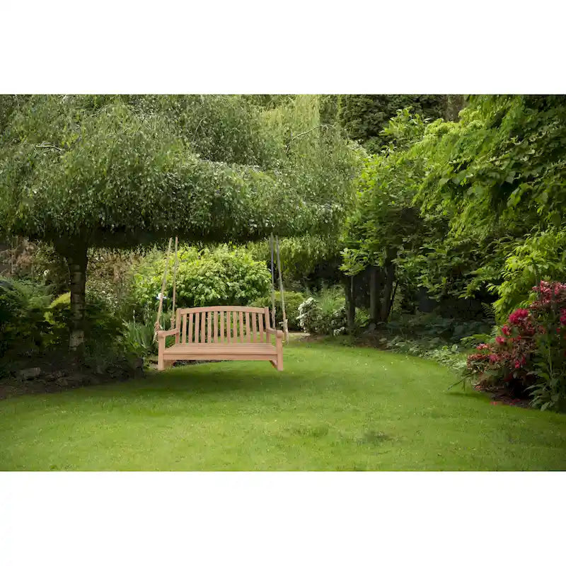Seven Seas Teak San Jose Teak Wood Double Outdoor Porch Swing, 4 foot