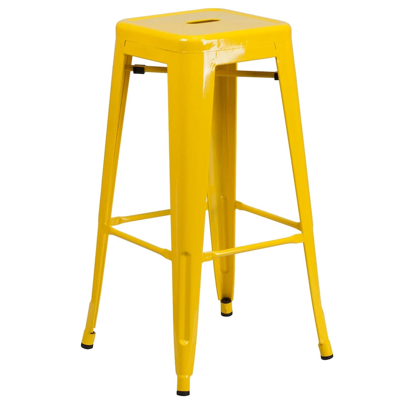 23.75-inch Square Metal Indoor-Outdoor Bar Table Set - 27.75W x 27.75D x 40H