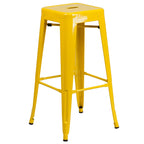 23.75-inch Square Metal Indoor-Outdoor Bar Table Set - 27.75W x 27.75D x 40H