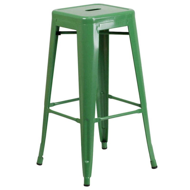 23.75-inch Square Metal Indoor-Outdoor Bar Table Set - 27.75W x 27.75D x 40H