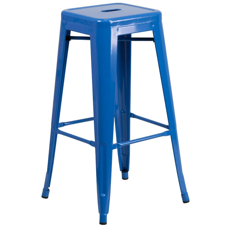 23.75-inch Square Metal Indoor-Outdoor Bar Table Set - 27.75W x 27.75D x 40H