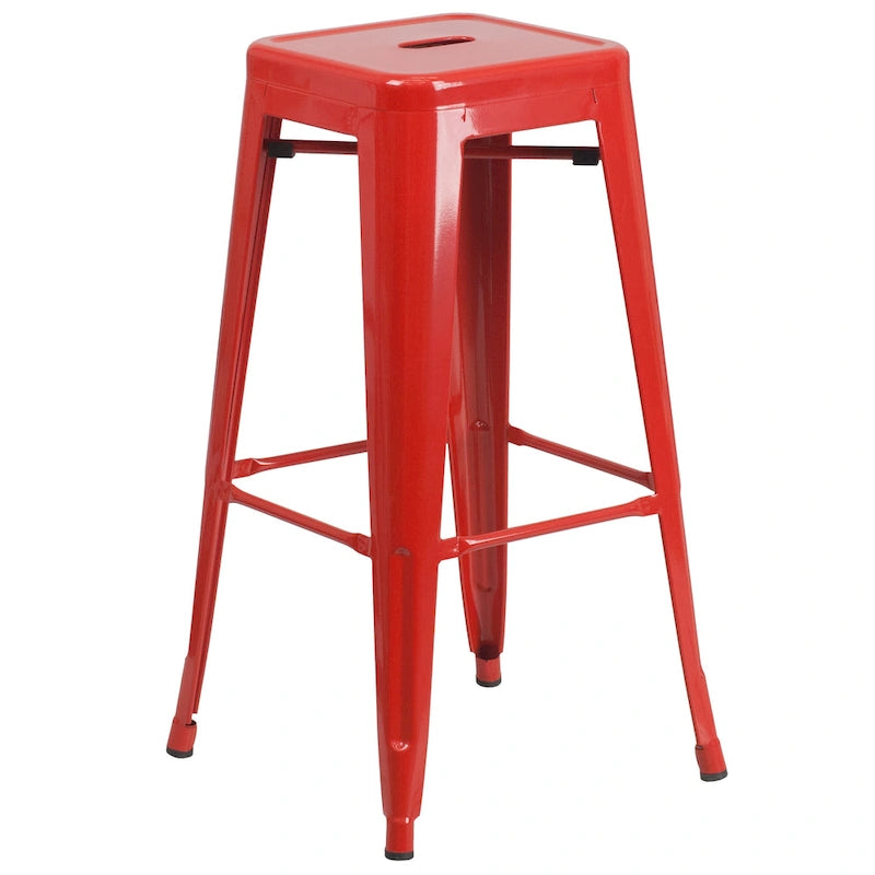 23.75-inch Square Metal Indoor-Outdoor Bar Table Set - 27.75W x 27.75D x 40H