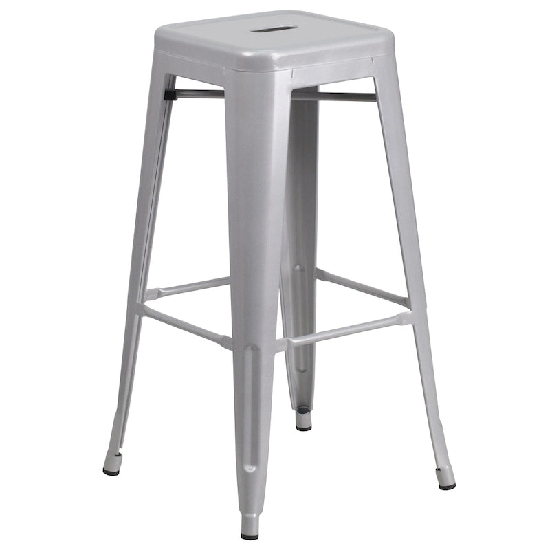 23.75-inch Square Metal Indoor-Outdoor Bar Table Set - 27.75W x 27.75D x 40H