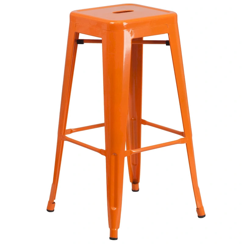 23.75-inch Square Metal Indoor-Outdoor Bar Table Set - 27.75W x 27.75D x 40H