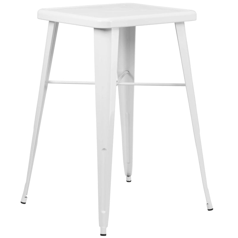 23.75-inch Square Metal Indoor-Outdoor Bar Table Set - 27.75W x 27.75D x 40H