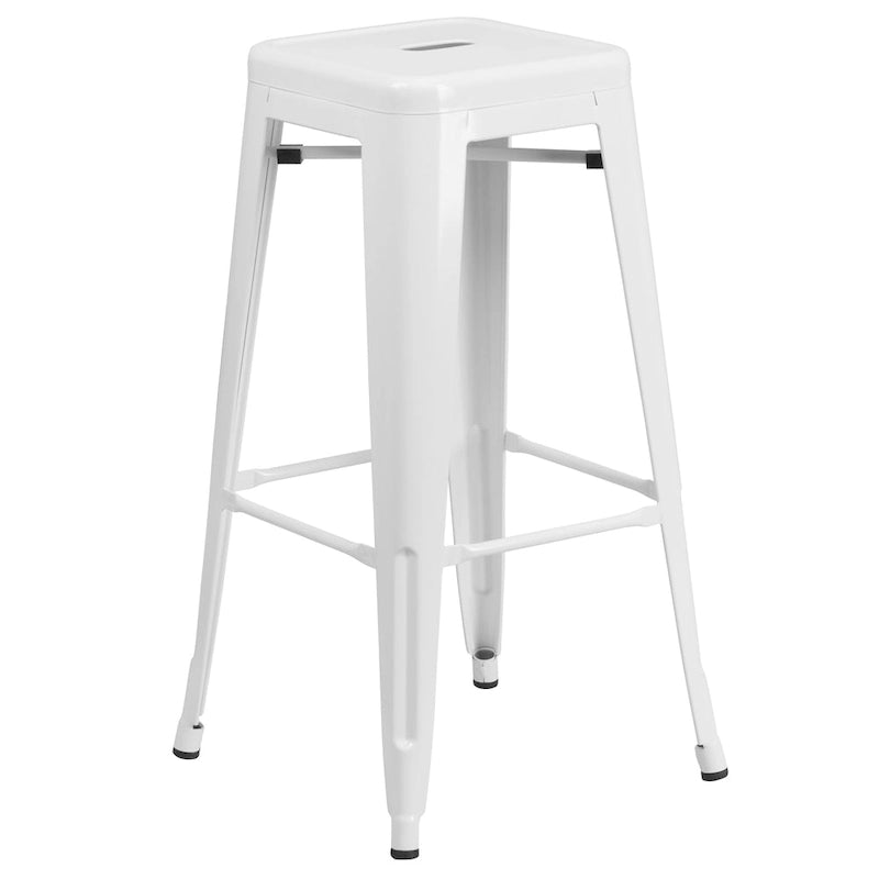 23.75-inch Square Metal Indoor-Outdoor Bar Table Set - 27.75W x 27.75D x 40H