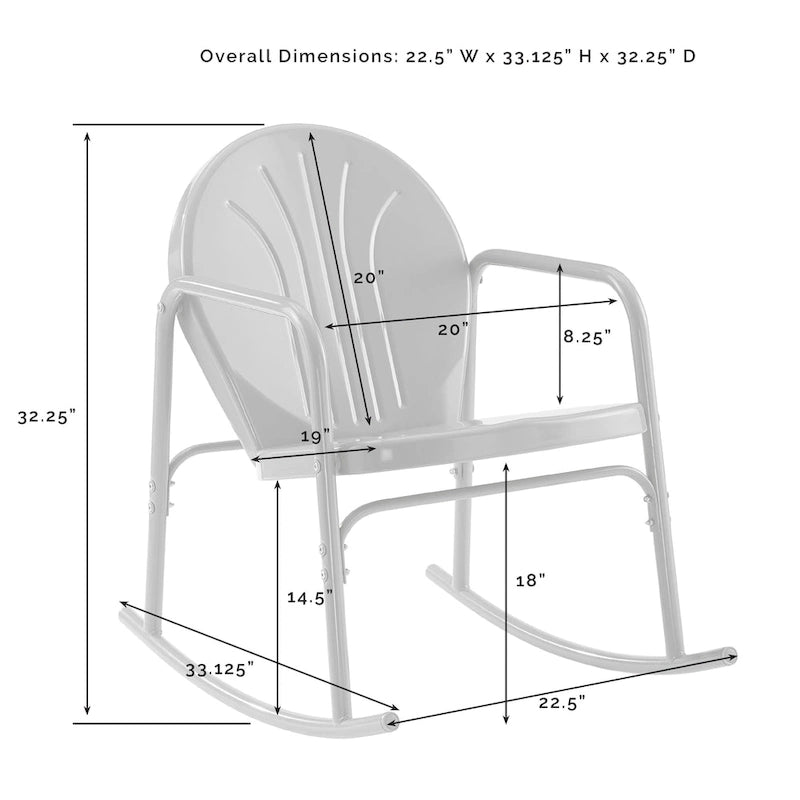 Crosley Griffith 2Pc Rocking Chair Set - 32.25H x 22.5W x 33.13'W