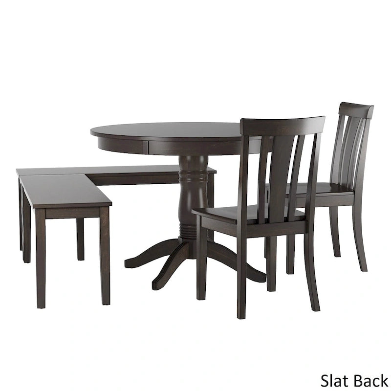 Round Pedestal Base Antique Black Breakfast Nook Set by iNSPIRE Q Classic