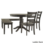 Round Pedestal Base Antique Black Breakfast Nook Set by iNSPIRE Q Classic