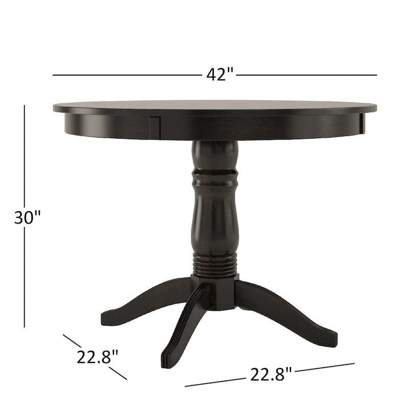 Round Pedestal Base Antique Black Breakfast Nook Set by iNSPIRE Q Classic