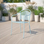 5 Pack Indoor-Outdoor Steel Patio Arm Chair with Round Back