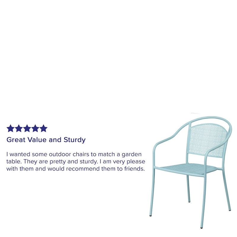 5 Pack Indoor-Outdoor Steel Patio Arm Chair with Round Back